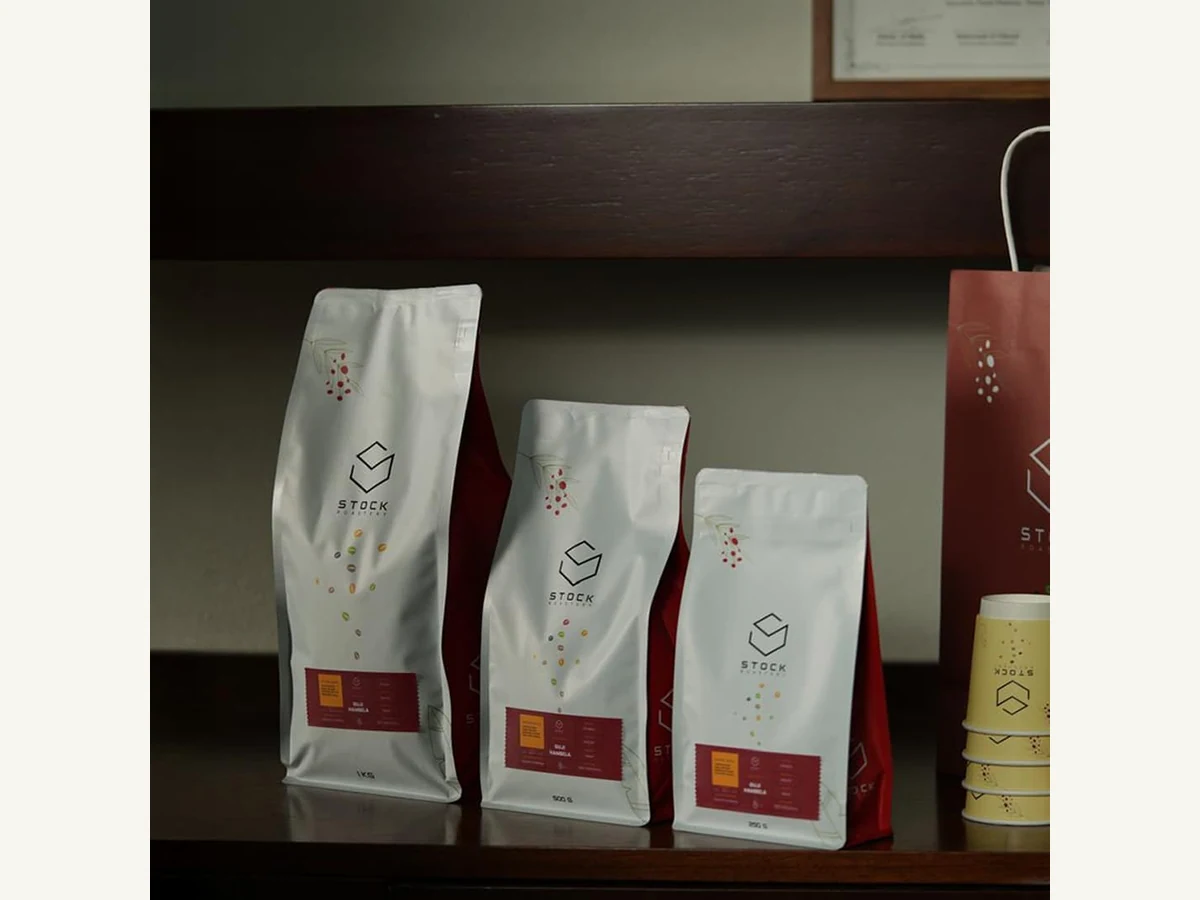Stock Coffee Roaster Signature Blend bag illustration