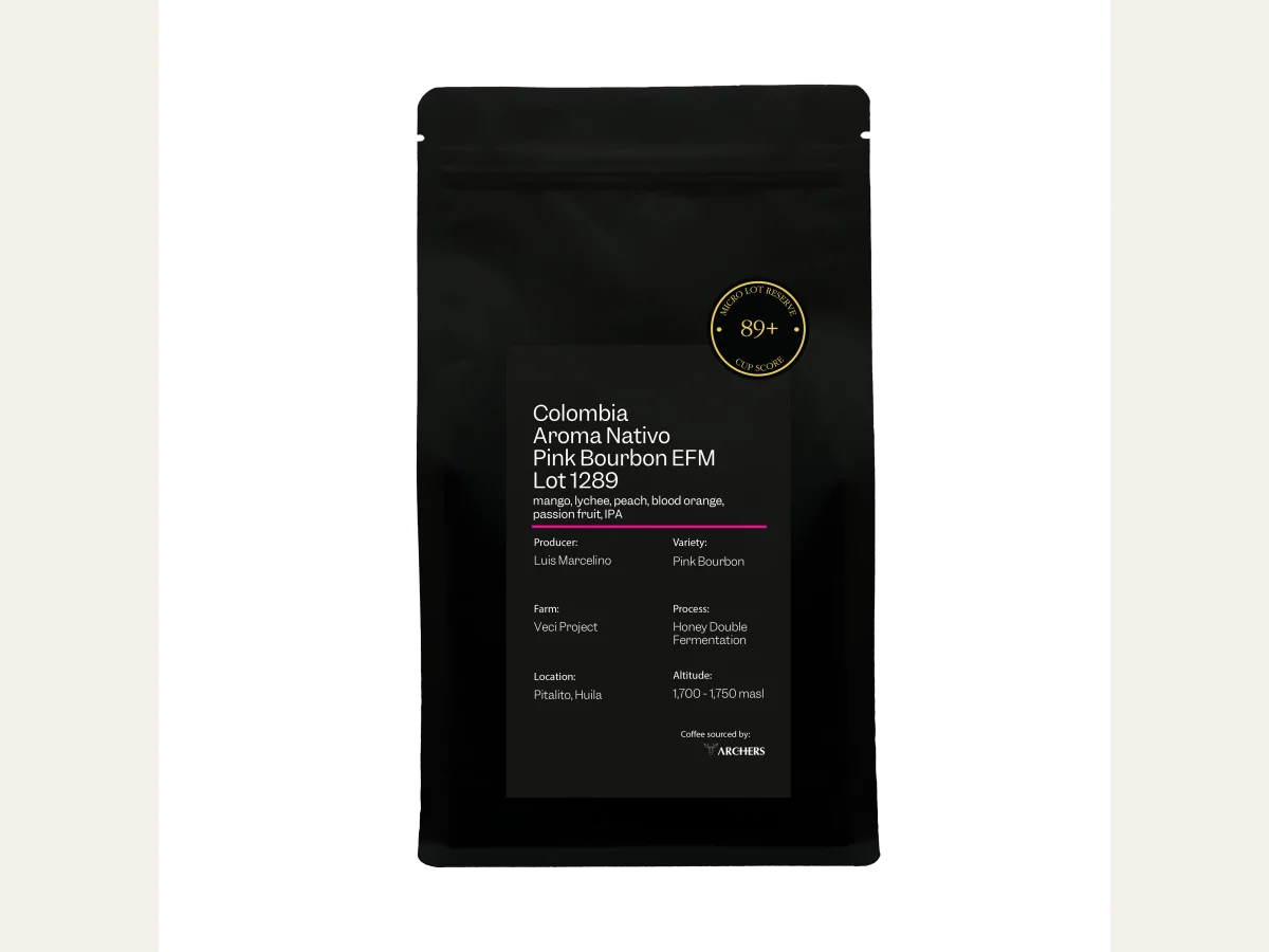 Colombia - Aroma Nativo  Pink Bourbon EFM Lot 1289 coffee bag