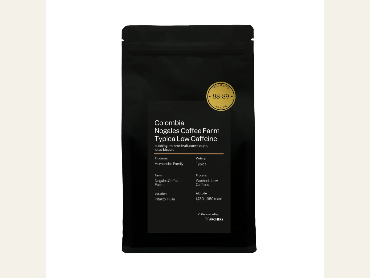 Colombia - Nogales Coffee Farm Typica Low Caffeine coffee bag